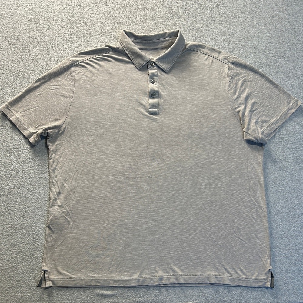 Tommy Bahama Golf Polo Shirt Mens Large Gray Performance Short Sleeve Resort
